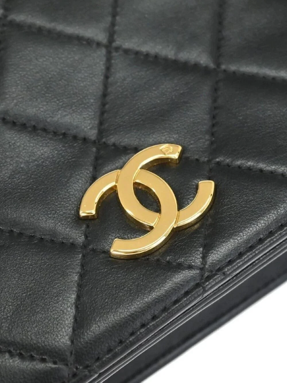Chanel Black Lambskin Pushlock Small Full Flap Shoulder Bag 197349